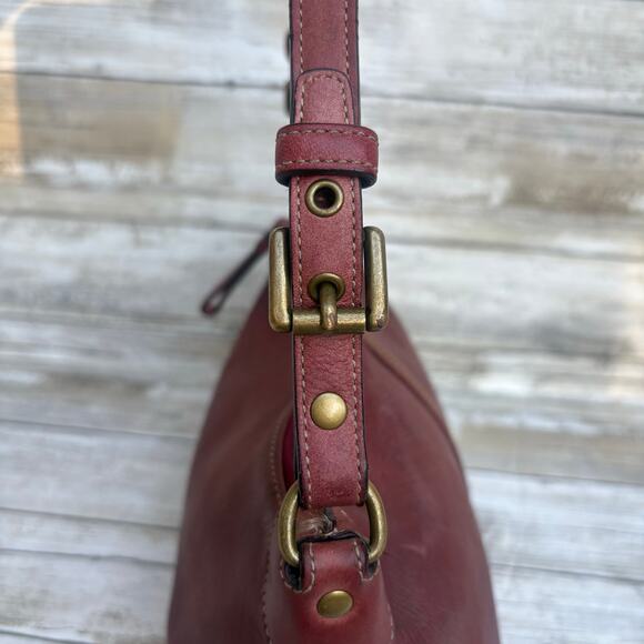 VTG Y2K Coach Leatherware Purse 8E85 Mini Baguette Handbag Red Zip Top - Picture 17 of 17